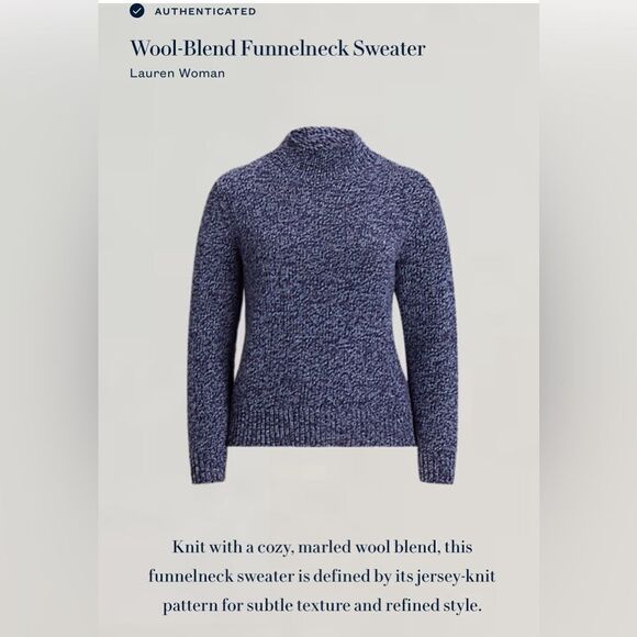 Lauren Ralph Lauren wool blend funnel neck sweater - Picture 5 of 8